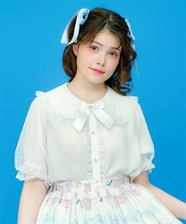 ドットチュール半袖ブラウス | レディース服・レディース ドットチュール半袖ブラウス | レディース服・レディース