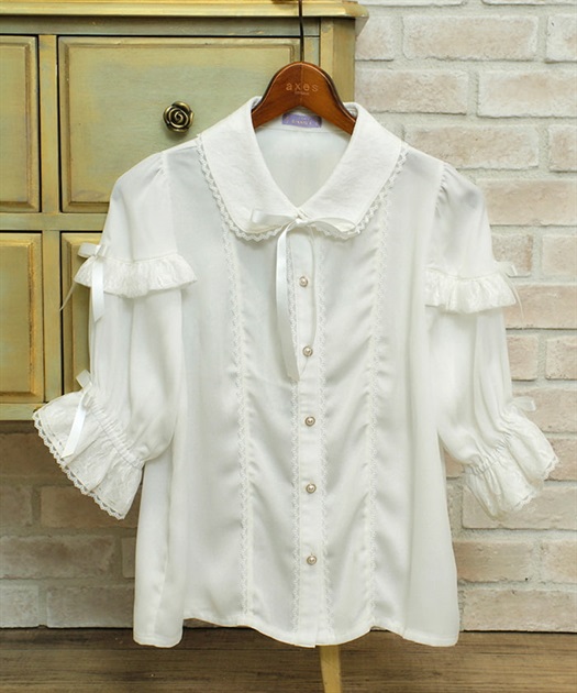 レース襟リボン付ブラウス | kawaii | axes femme online shop レース襟リボン付ブラウス | kawaii | axes femme online shop