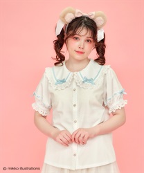 axesfemme kawaii 梯子レース 半袖 ブラウス mikko
