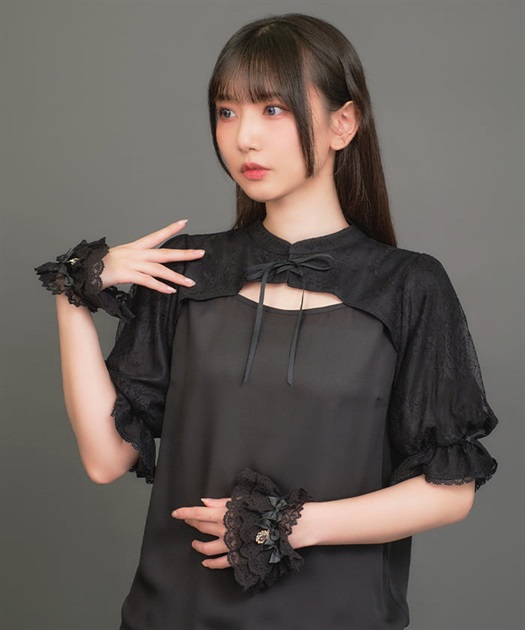 レース重ね半袖ブラウス | kawaii | axes femme online shop レース重ね半袖ブラウス | kawaii | axes femme online shop
