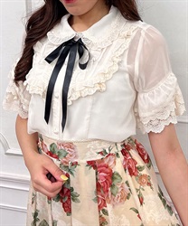 シアーフリル丸襟ブラウス | outlet | axes femme online shop シアーフリル丸襟ブラウス | outlet | axes femme online shop