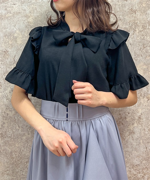 フリル半袖ブラウス | outlet | axes femme online shop フリル半袖ブラウス | outlet | axes femme online shop