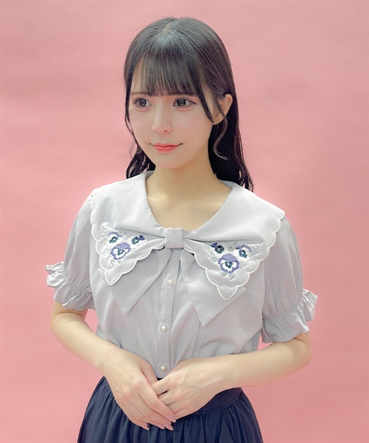 パンジー刺繍リボン襟ブラウス | レディース服・レディース パンジー刺繍リボン襟ブラウス | レディース服・レディース