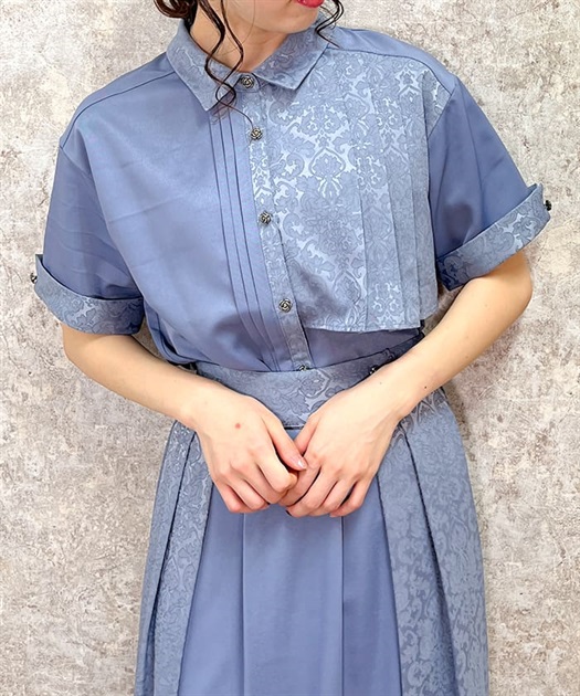 ジャカード切替シャツ | outlet | axes femme online shop ジャカード切替シャツ | outlet | axes femme online shop