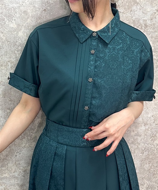 ジャカード切替シャツ | outlet | axes femme online shop