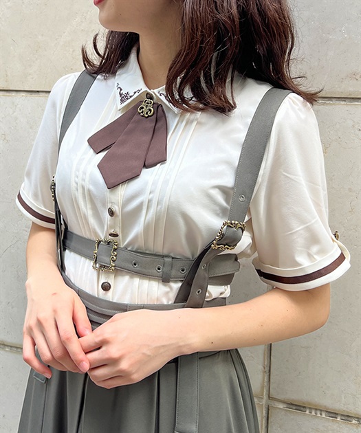 メタル×タイ付き連釦ブラウス | outlet | axes femme online shop メタル×タイ付き連釦ブラウス | outlet | axes femme online shop