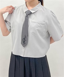 ネクタイ付ショートシャツ【期間限定価格】(グレー-F)