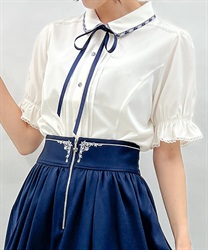 パイピング×リボン付ブラウス | outlet | axes femme online shop パイピング×リボン付ブラウス | outlet | axes femme online shop