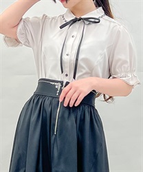 パイピング×リボン付ブラウス | outlet | axes femme online shop パイピング×リボン付ブラウス | outlet | axes femme online shop
