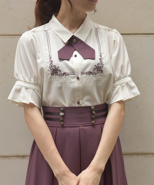 クロスタイ付き刺繍ブラウス【期間限定価格】 | outlet | axes クロスタイ付き刺繍ブラウス【期間限定価格】 | outlet | axes