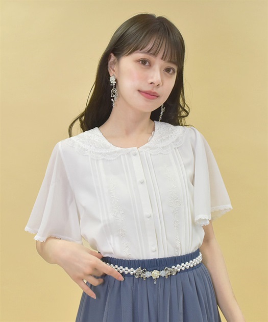 レースセーラー刺繍ブラウス | outlet | axes femme online shop レースセーラー刺繍ブラウス | outlet | axes femme online shop