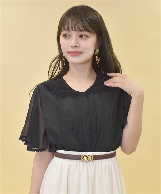レースセーラー刺繍ブラウス【期間限定価格】 | outlet | axes レースセーラー刺繍ブラウス【期間限定価格】 | outlet | axes