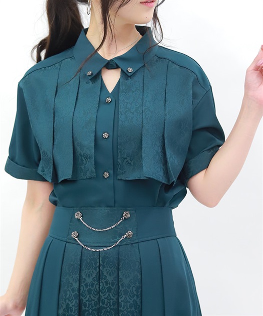 ジャカード×プリーツブラウス | axes femme | axes femme online ジャカード×プリーツブラウス | axes femme | axes femme online