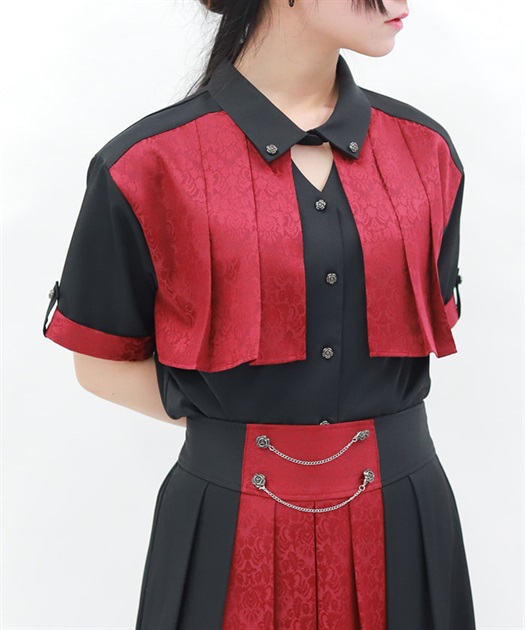 ジャカード×プリーツブラウス | axes femme | axes femme online ジャカード×プリーツブラウス | axes femme | axes femme online