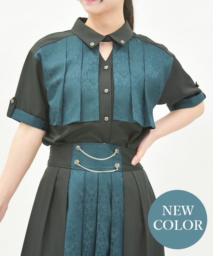 ジャカード×プリーツブラウス | axes femme | axes femme online ジャカード×プリーツブラウス | axes femme | axes femme online