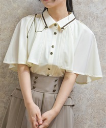 連釦×チェーン付きケープブラウス【WEB先行販売】(生成り-F)