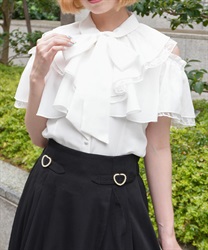 ２ＷＡＹオフショルフリルブラウス(白-M)