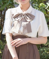 カトラリージップリボンブラウス(ベージュ-M)