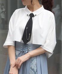 チェーンネクタイ付ブラウス(白-F)