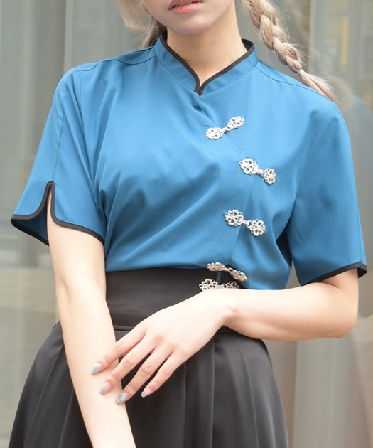 チャイナボタンショートブラウス【WEB先行販売】