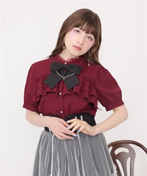 ティーカップチャーム付きブラウス【予約】(ワイン-M)