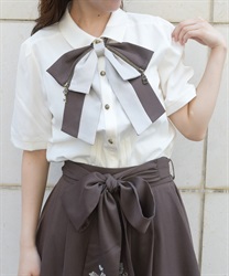 鍵×錠前モチーフリボンブラウス【WEB先行販売】(クリーム-M)