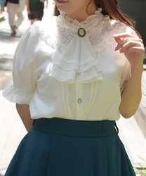 ジャボタイブラウス【WEB先行販売】(白-M)