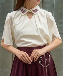 薔薇刺繍フレア袖ブラウス【WEB先行販売】(生成り-F)