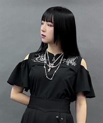 ダークマリン刺繍肩あきブラウス | レディース服・レディース ダークマリン刺繍肩あきブラウス | レディース服・レディース