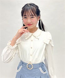 kids肩リボンデザインブラウス(生成り-150cm)