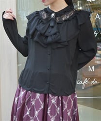 ジャボブローチ付きフリルブラウス | axes femme | axes femme ジャボブローチ付きフリルブラウス | axes femme | axes femme