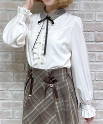 金具使い襟ブラウス(生成り-M)