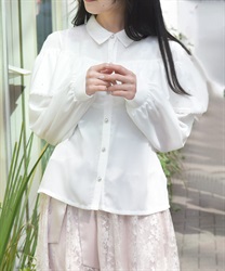 パール×チュールフリルブラウス【2点10%OFF対象商品】(白-F)