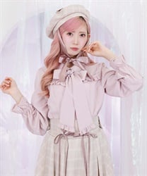 ボウタイリボン付きフリルブラウス【予約】