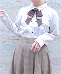 チェーン×リボン付ブラウス【WEB先行販売】(ベージュ-M)