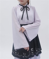 トゥインクル刺繍フレアブラウス【予約】(ラベンダー-M)