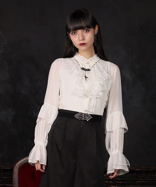 レースアップ×フリルブラウス【WEB先行販売】