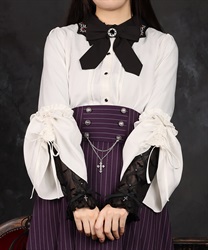 十字架刺繍タイ付ブラウス【WEB先行販売】(白-M)