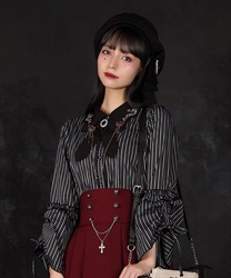 十字架刺繍タイ付ブラウス【WEB先行販売】(黒-M)