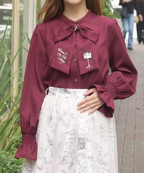 音楽刺繍リボンブラウス【WEB先行販売】
