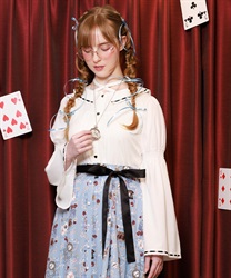 ローズストラップフレア袖ブラウス【WEB先行販売】(白-F)