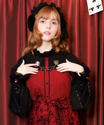 ローズストラップフレア袖ブラウス【WEB先行販売】(赤-F)