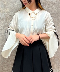 ブローチ付フレアスリーブブラウス | outlet | axes femme ブローチ付フレアスリーブブラウス | outlet | axes femme