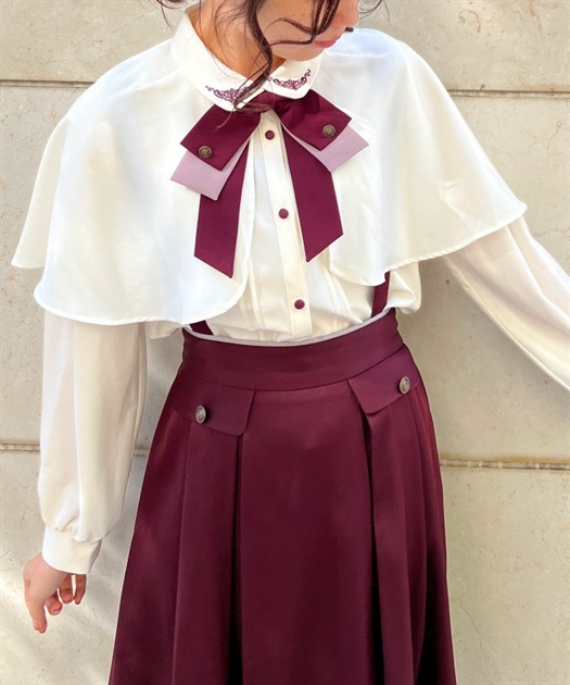 リボンタイ付ケープ風ブラウス | outlet | axes femme online shop リボンタイ付ケープ風ブラウス | outlet | axes femme online shop
