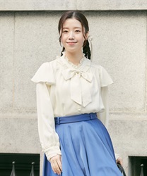 リボンブローチセットブラウス | レディース服・レディース リボンブローチセットブラウス | レディース服・レディース