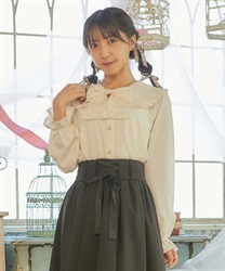 ピンタックリボン丸襟ブラウス | outlet | axes femme online shop ピンタックリボン丸襟ブラウス | outlet | axes femme online shop