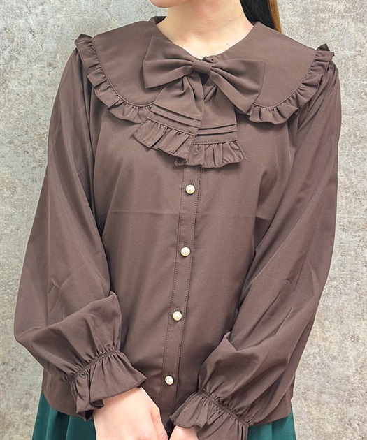 ピンタックリボン丸襟ブラウス | レディース服・レディース ピンタックリボン丸襟ブラウス | レディース服・レディース