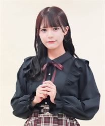 リボン付丸襟長袖ブラウス