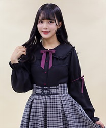 リボン付フリルビッグ襟ブラウス【期間限定価格】 | POETIQUE リボン付フリルビッグ襟ブラウス【期間限定価格】 | POETIQUE