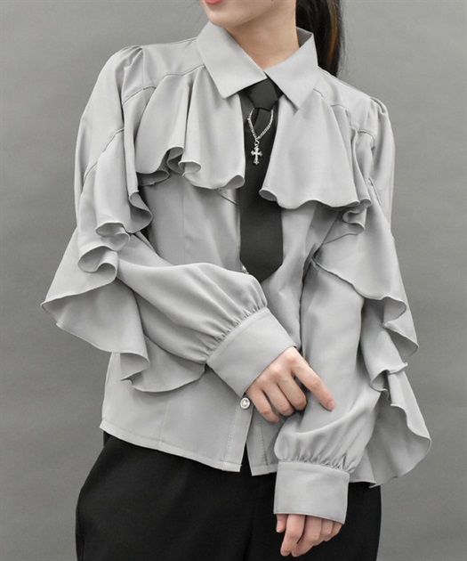ネクタイ付ラッフルフリルブラウス | POETIQUE | axes femme ネクタイ付ラッフルフリルブラウス | POETIQUE | axes femme